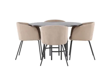 Copenhagen Matgrupp 115 cm Rund med 4 Berit stolar - Beige - Möbler - Bord & matgrupper - Matgrupper