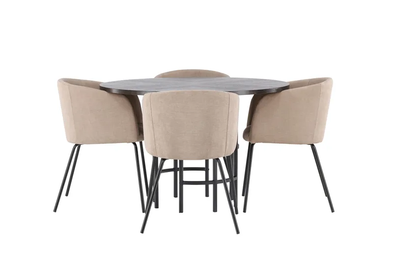 Copenhagen Matgrupp 115 cm Rund med 4 Berit stolar - Beige - Möbler - Bord & matgrupper - Matgrupper