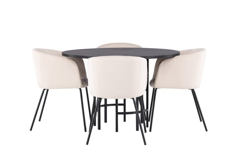 Copenhagen Matgrupp 115 cm Rund med 4 Berit stolar - Beige - Möbler - Bord & matgrupper - Matgrupper