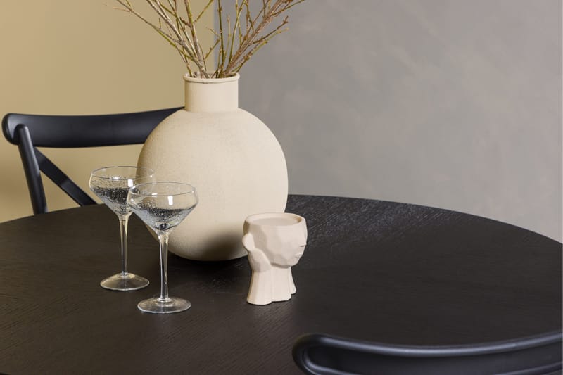 Copenhagen Matgrupp 115 cm Rund med 4 Crosett stolar - Svart - Möbler - Bord & matgrupper - Matgrupper