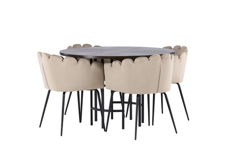 Copenhagen Matgrupp 115 cm Rund med 4 Limhamn stolar - Beige - Möbler - Bord & matgrupper - Matgrupper