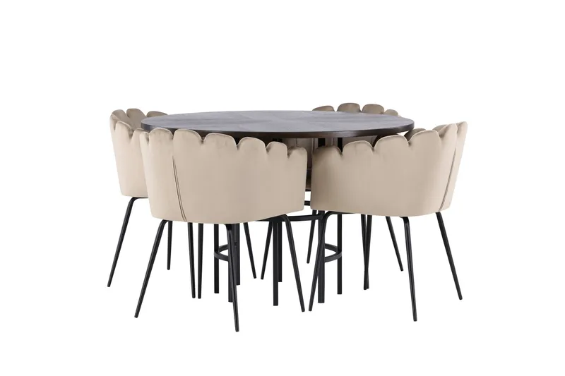 Copenhagen Matgrupp 115 cm Rund med 4 Limhamn stolar - Beige - Möbler - Bord & matgrupper - Matgrupper