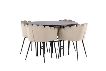 Copenhagen Matgrupp 115 cm Rund med 4 Limhamn stolar - Beige - Möbler - Bord & matgrupper - Matgrupper