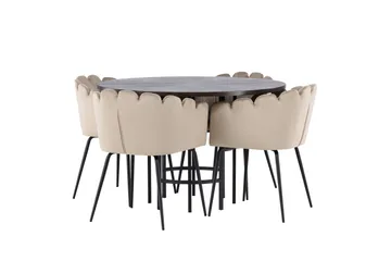 Copenhagen Matgrupp 115 cm Rund med 4 Limhamn stolar - Beige - Möbler - Bord & matgrupper - Matgrupper