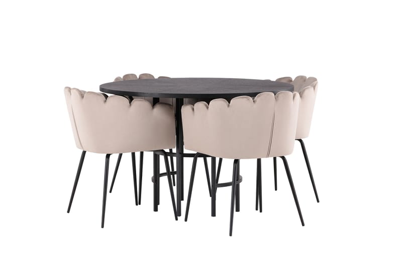Copenhagen Matgrupp 115 cm Rund med 4 Limhamn stolar - Beige - Möbler - Bord & matgrupper - Matgrupper