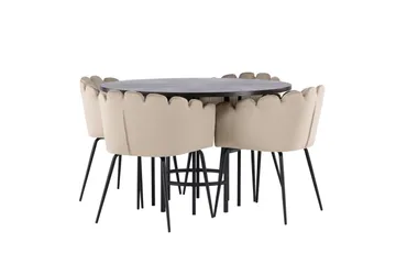 Copenhagen Matgrupp 115 cm Rund med 4 Limhamn stolar - Beige - Möbler - Bord & matgrupper - Matgrupper