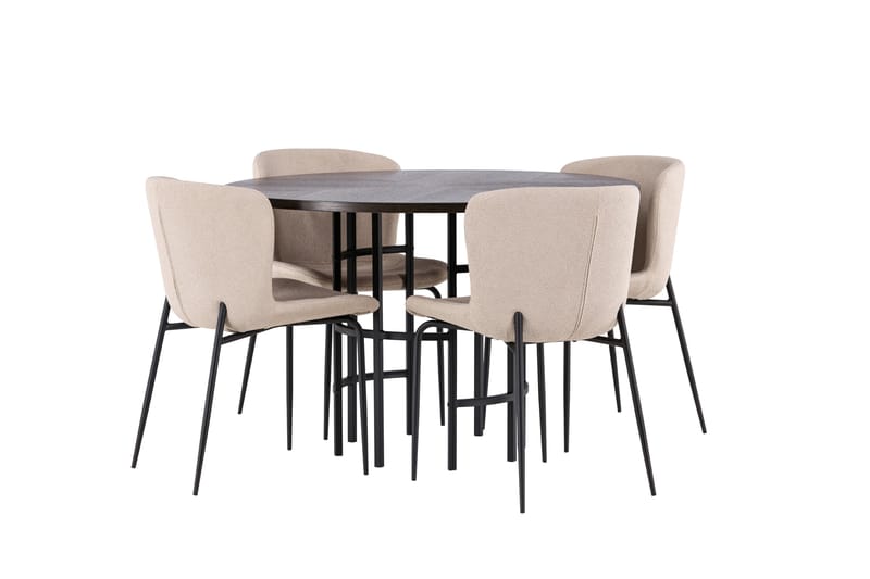 Copenhagen Matgrupp 115 cm Rund med 4 Modesto stolar - Mörkgr�å - Möbler - Bord & matgrupper - Matgrupper