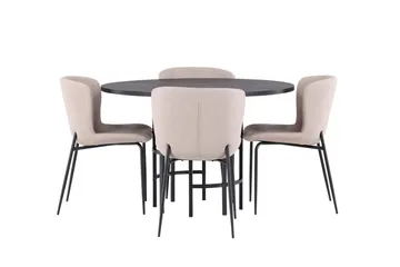 Copenhagen Matgrupp 115 cm Rund med 4 Modesto stolar - Svart - Möbler - Bord & matgrupper - Matgrupper