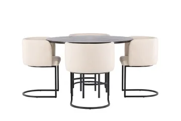 Copenhagen Matgrupp 115 cm Rund med 4 Simrishman stolar - Beige - Möbler - Bord & matgrupper - Matgrupper