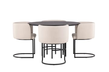 Copenhagen Matgrupp 115 cm Rund med 4 Simrishman stolar - Beige - Möbler - Bord & matgrupper - Matgrupper