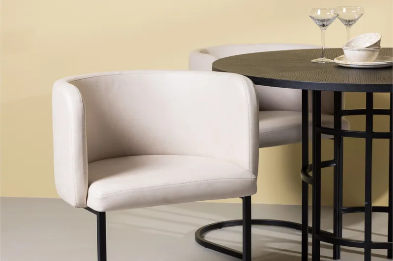 Copenhagen Matgrupp 115 cm Rund med 4 Simrishman stolar - Beige - Möbler - Bord & matgrupper - Matgrupper