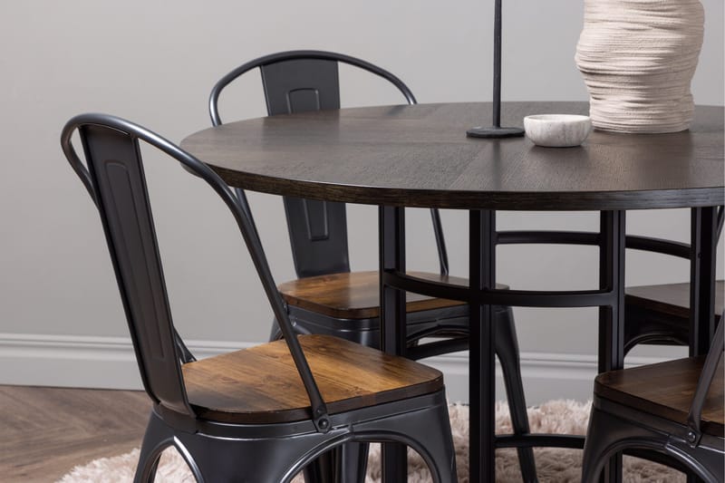 Copenhagen Matgrupp 115 cm Rund med 4 Tempe stolar - Mocca - Möbler - Bord & matgrupper - Matgrupper