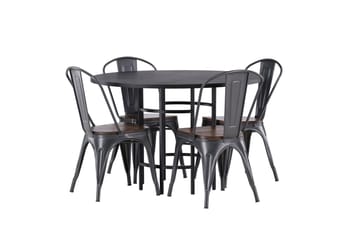 Copenhagen Matgrupp 115 cm Rund med 4 Tempe stolar - Svart - Möbler - Bord & matgrupper - Matgrupper