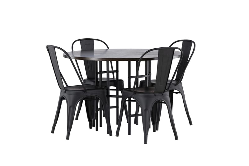 Copenhagen Matgrupp 115 cm Rund med 4 Tempe Stolar - Svart - Möbler - Bord & matgrupper - Matgrupper