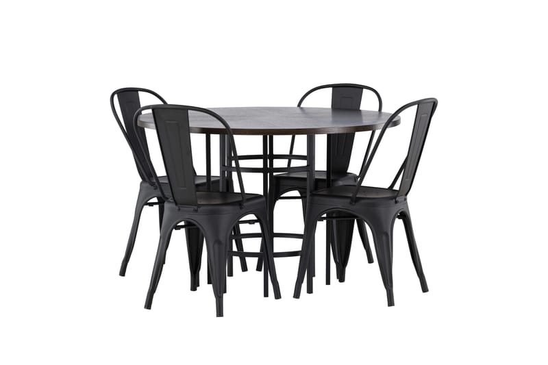 Copenhagen Matgrupp 115 cm Rund med 4 Tempe Stolar - Svart - Möbler - Bord & matgrupper - Matgrupper