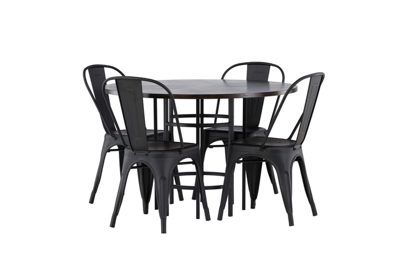 Copenhagen Matgrupp 115 cm Rund med 4 Tempe Stolar - Svart - Möbler - Bord & matgrupper - Matgrupper