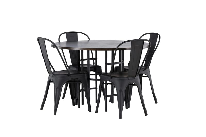 Copenhagen Matgrupp 115 cm Rund med 4 Tempe Stolar - Svart - Möbler - Bord & matgrupper - Matgrupper