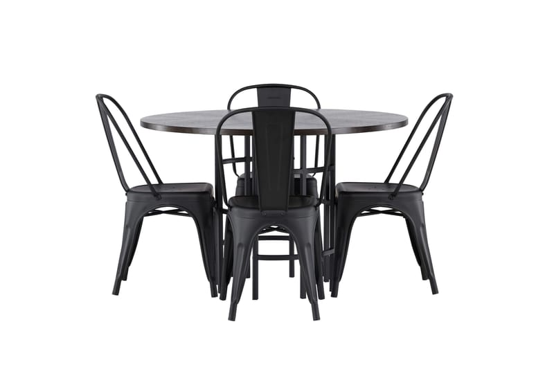 Copenhagen Matgrupp 115 cm Rund med 4 Tempe Stolar - Svart - Möbler - Bord & matgrupper - Matgrupper