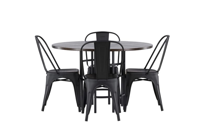 Copenhagen Matgrupp 115 cm Rund med 4 Tempe Stolar - Svart - Möbler - Bord & matgrupper - Matgrupper