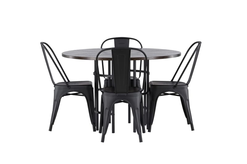 Copenhagen Matgrupp 115 cm Rund med 4 Tempe Stolar - Svart - Möbler - Bord & matgrupper - Matgrupper