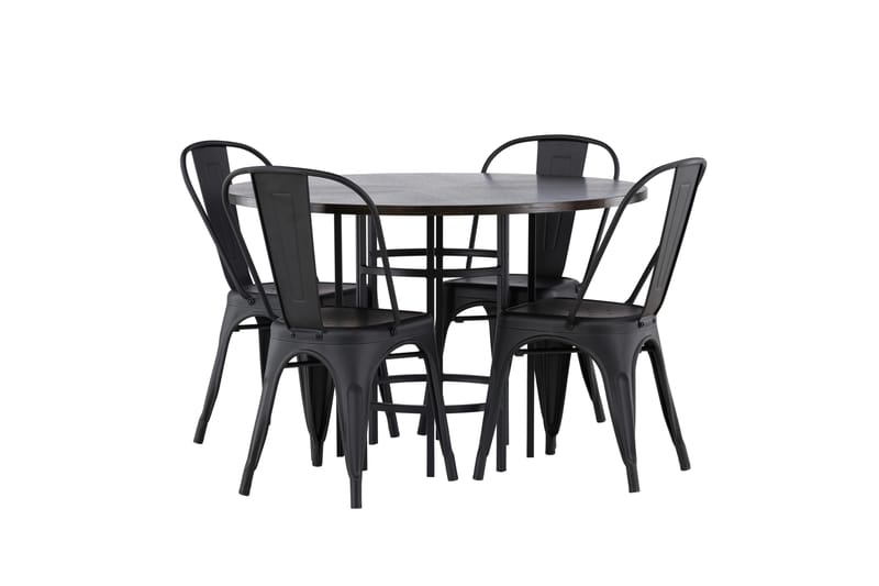 Copenhagen Matgrupp 115 cm Rund med 4 Tempe Stolar - Svart - Möbler - Bord & matgrupper - Matgrupper