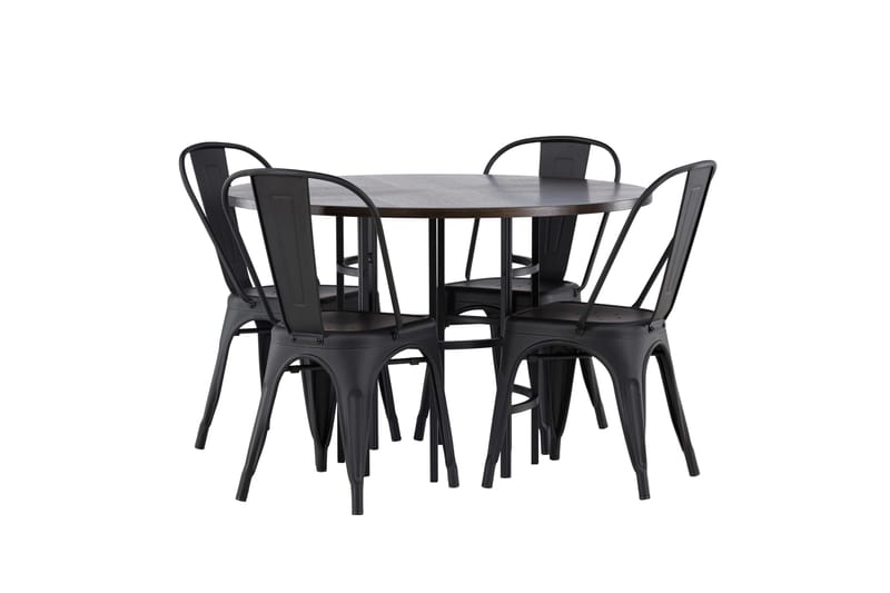 Copenhagen Matgrupp 115 cm Rund med 4 Tempe Stolar - Svart - Möbler - Bord & matgrupper - Matgrupper
