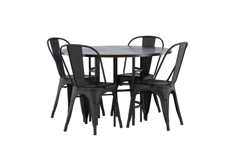 Copenhagen Matgrupp 115 cm Rund med 4 Tempe Stolar - Svart - Möbler - Bord & matgrupper - Matgrupper