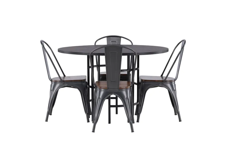 Copenhagen Matgrupp 115 cm Rund med 4 Tempe stolar - Svart - Möbler - Bord & matgrupper - Matgrupper