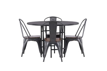 Copenhagen Matgrupp 115 cm Rund med 4 Tempe stolar - Svart - Möbler - Bord & matgrupper - Matgrupper