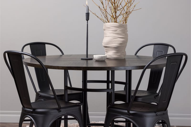 Copenhagen Matgrupp 115 cm Rund med 4 Tempe Stolar - Svart - Möbler - Bord & matgrupper - Matgrupper