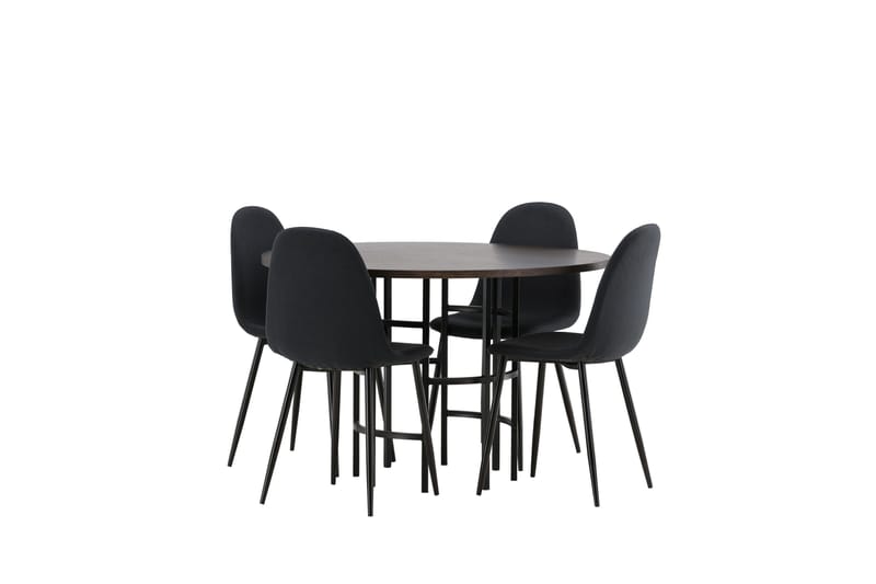 Copenhagen Matgrupp 115 cm Rund med 4 Polar stolar - Svart - Möbler - Bord & matgrupper - Matgrupper