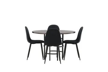 Copenhagen Matgrupp 115 cm Rund med 4 Polar stolar - Svart - Möbler - Bord & matgrupper - Matgrupper