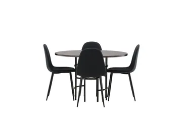 Copenhagen Matgrupp 115 cm Rund med 4 Polar stolar - Svart - Möbler - Bord & matgrupper - Matgrupper