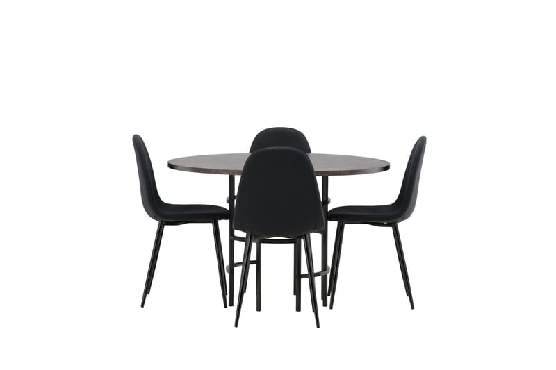 Copenhagen Matgrupp 115 cm Rund med 4 Polar stolar - Svart - Möbler - Bord & matgrupper - Matgrupper