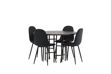 Copenhagen Matgrupp 115 cm Rund med 4 Polar stolar - Svart - Möbler - Bord & matgrupper - Matgrupper