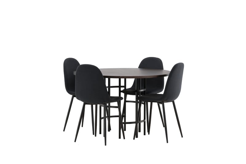Copenhagen Matgrupp 115 cm Rund med 4 Polar stolar - Svart - Möbler - Bord & matgrupper - Matgrupper