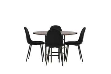 Copenhagen Matgrupp 115 cm Rund med 4 Polar stolar - Svart - Möbler - Bord & matgrupper - Matgrupper