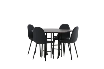 Copenhagen Matgrupp 115 cm Rund med 4 Polar stolar - Svart - Möbler - Bord & matgrupper - Matgrupper