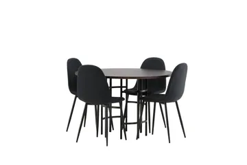 Copenhagen Matgrupp 115 cm Rund med 4 Polar stolar - Svart - Möbler - Bord & matgrupper - Matgrupper