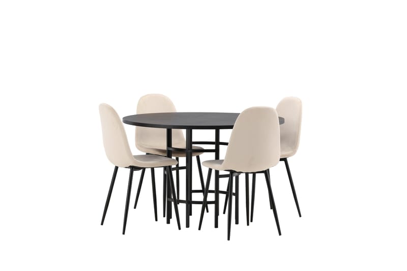 Copenhagen Matgrupp 115 cm Rund med 4 Polar stolar - Beige - Möbler - Bord & matgrupper - Matgrupper