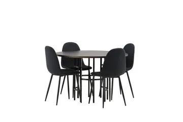 Copenhagen Matgrupp 115 cm Rund med 4 Polar stolar - Svart - Möbler - Bord & matgrupper - Matgrupper
