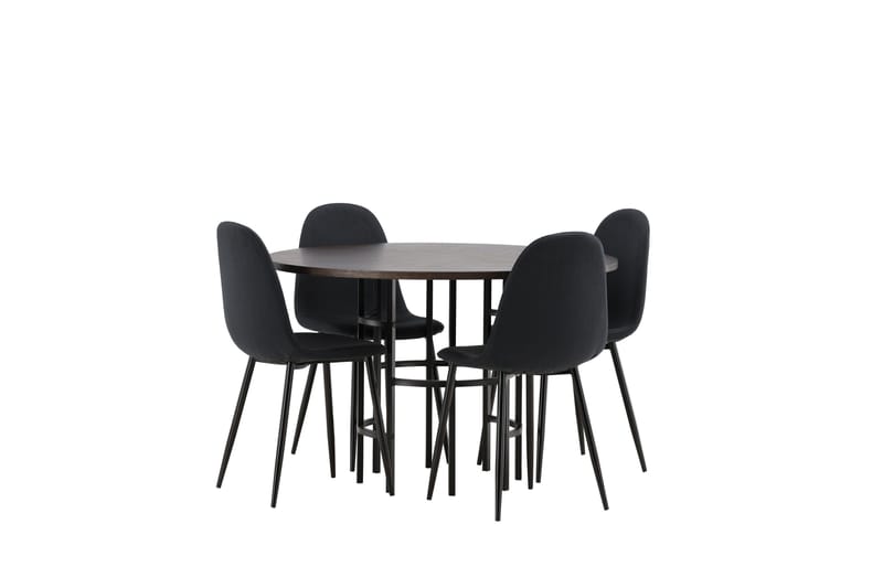 Copenhagen Matgrupp 115 cm Rund med 4 Polar stolar - Svart - Möbler - Bord & matgrupper - Matgrupper