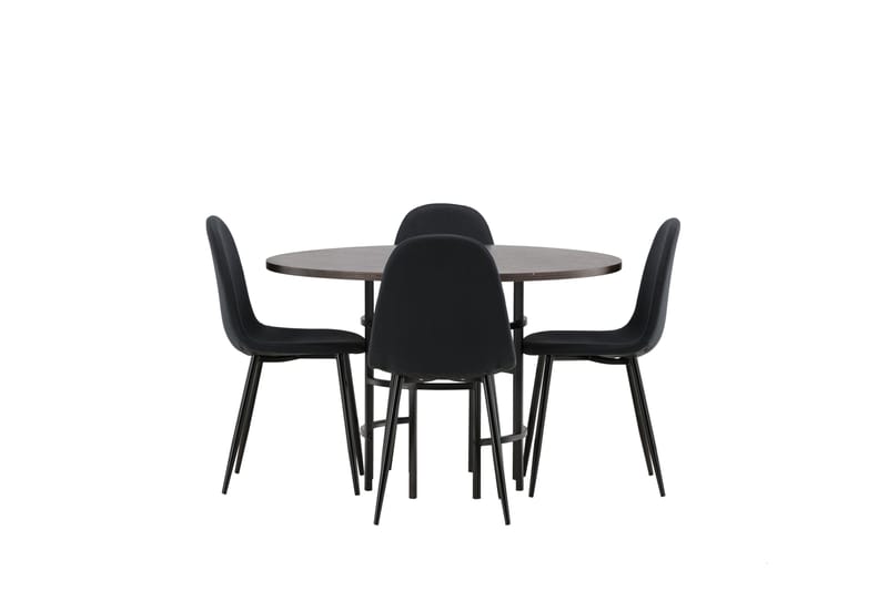 Copenhagen Matgrupp 115 cm Rund med 4 Polar stolar - Svart - Möbler - Bord & matgrupper - Matgrupper