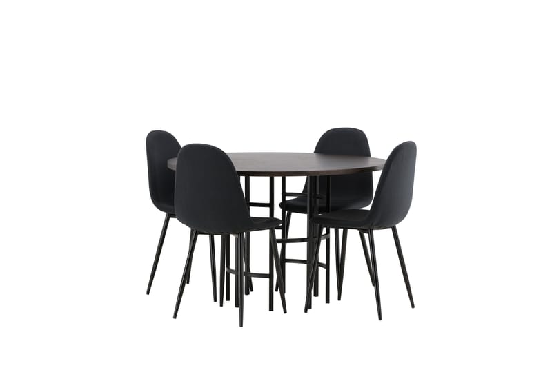 Copenhagen Matgrupp 115 cm Rund med 4 Polar stolar - Svart - Möbler - Bord & matgrupper - Matgrupper