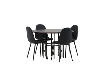 Copenhagen Matgrupp 115 cm Rund med 4 Polar stolar - Svart - Möbler - Bord & matgrupper - Matgrupper