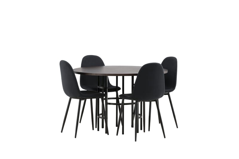Copenhagen Matgrupp 115 cm Rund med 4 Polar stolar - Svart - Möbler - Bord & matgrupper - Matgrupper