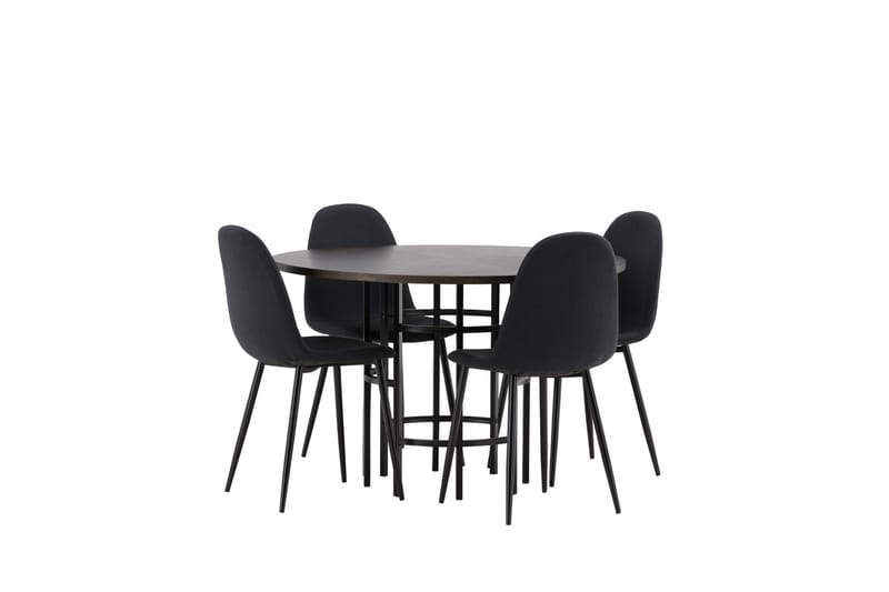 Copenhagen Matgrupp 115 cm Rund med 4 Polar stolar - Svart - Möbler - Bord & matgrupper - Matgrupper