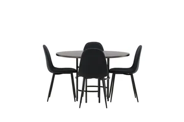 Copenhagen Matgrupp 115 cm Rund med 4 Polar stolar - Svart - Möbler - Bord & matgrupper - Matgrupper