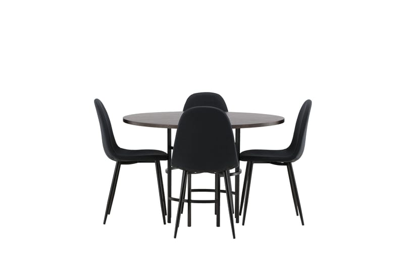 Copenhagen Matgrupp 115 cm Rund med 4 Polar stolar - Svart - Möbler - Bord & matgrupper - Matgrupper
