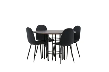 Copenhagen Matgrupp 115 cm Rund med 4 Polar stolar - Svart - Möbler - Bord & matgrupper - Matgrupper